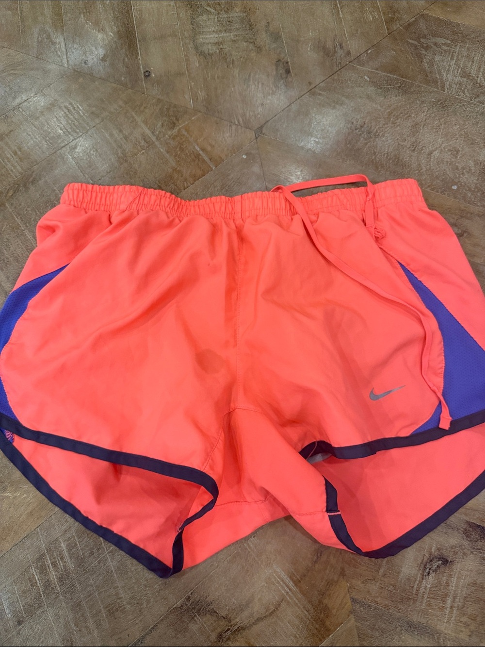 Nike Coral Running Shorts with Purple Accents